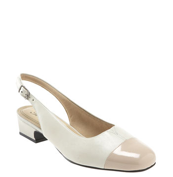 BONE LEATHER / TAUPE PATENT